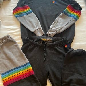 Aviator Nation Rainbow Matching Set - Sweatshirt and Pants
